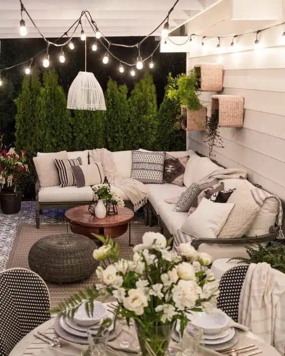 5114def6b7e75059fa3f7dbe84c0a8ed Decoración terraza con plantas, materiales naturales y textiles en colores cálidos