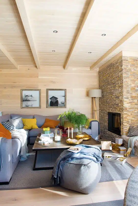 sofa chimenea colocar sofá