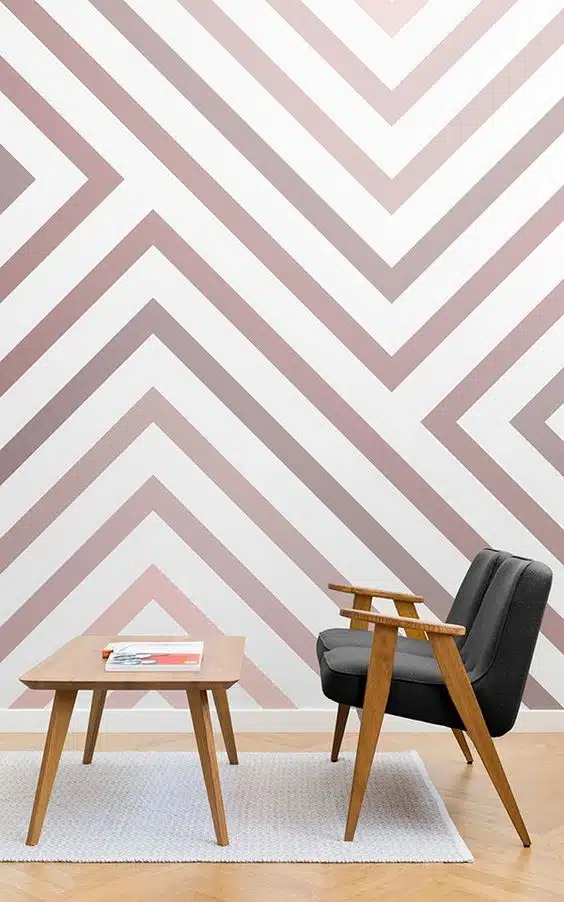Combinar muebles con pared a rayas - Muebles Nogaroa Integrar muebles y decoración con pared a rayas