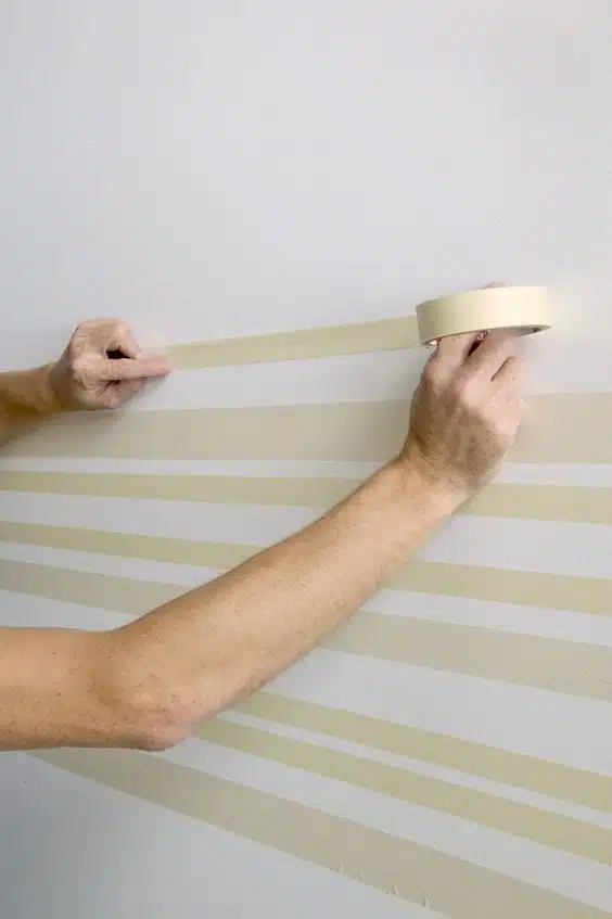Preparar espacio para pintar rayas - Muebles Nogaroa Preparar habitación para pintar paredes a rayas sin errores