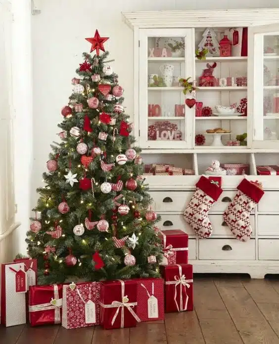 arbol navidad clasico decoración navidad