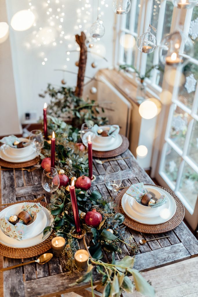 ideas para decorar la mesa en Navidad