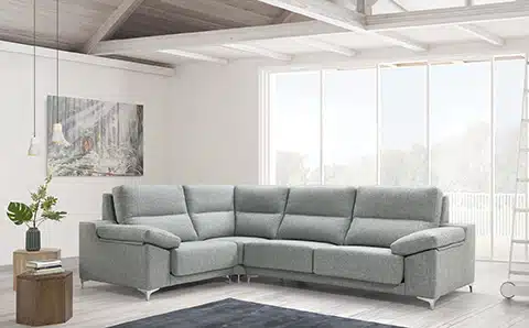 gris azuladoc Sofá gris azulado con sistema extraíble y altas prestaciones en confort