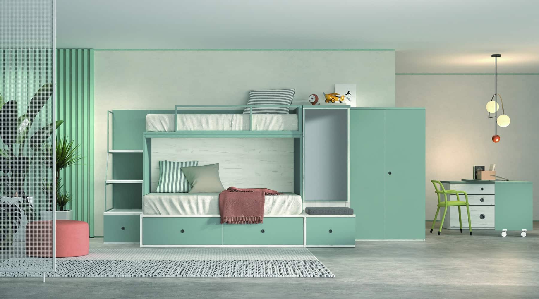 COMPOSICION_24 armarios empotrados a medida para habitaciones juveniles