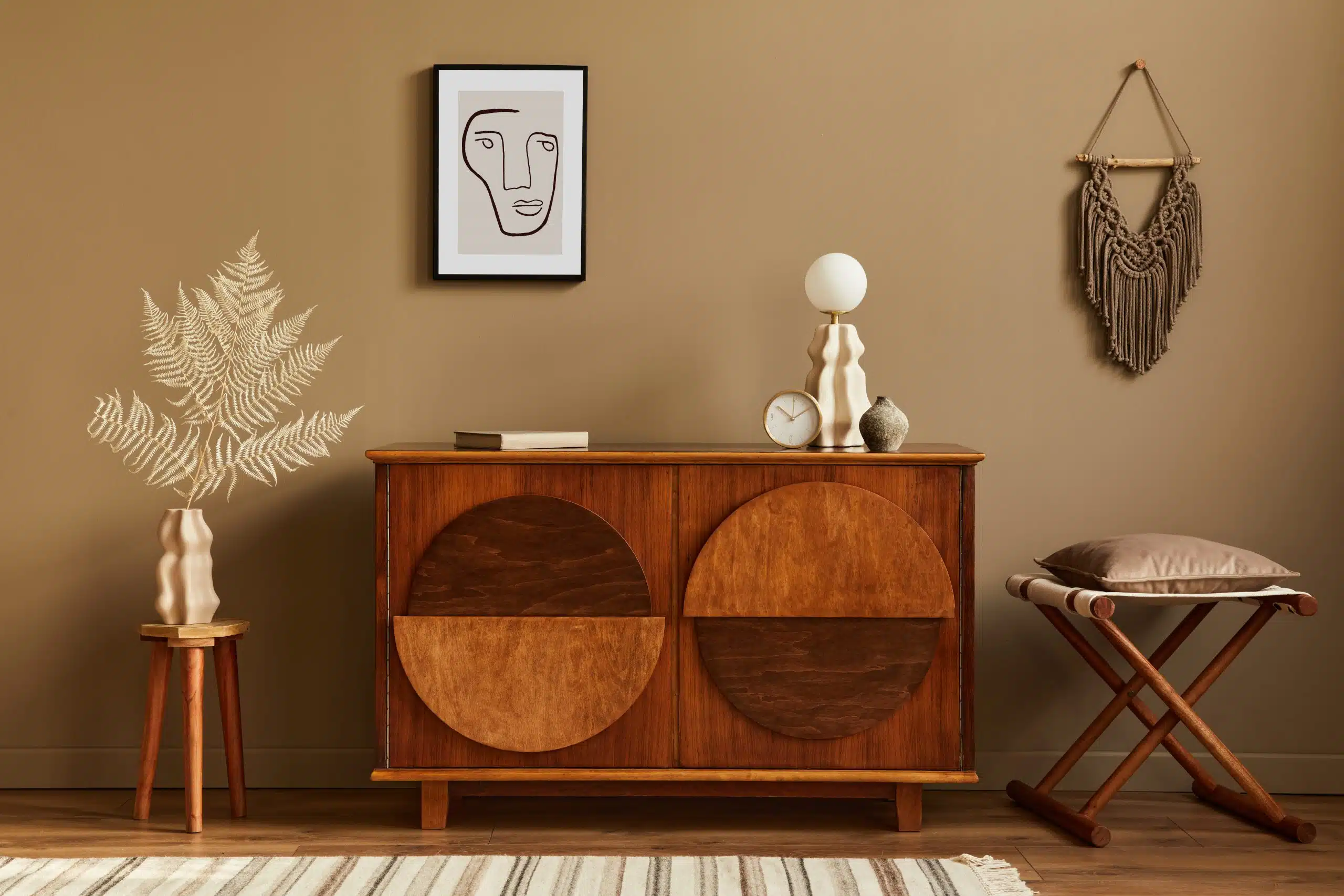 stylish interior with design wooden commode 2024 10 18 01 18 42 utc scaled 1 muebles a medida para recibidores y entradas en madera