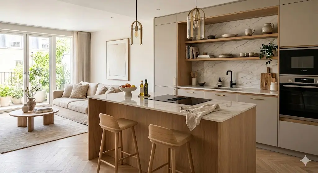 cocinas abiertas al salon modernas modernas y pequeñas