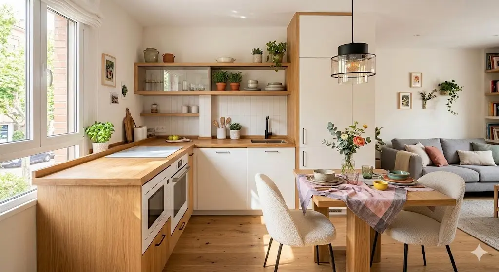 cocinas abiertas al salón modernas en vivarea nogaroa