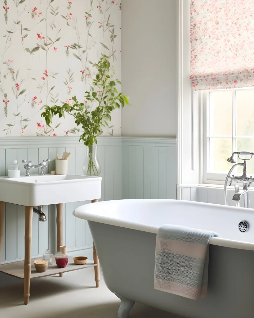 banos con papel pintado baños con papel pintado con motivos florales