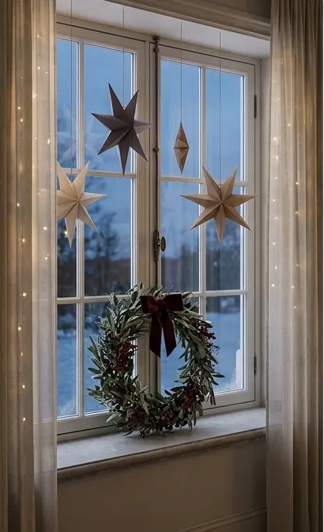 decoracion navidenas en ventanas decoracion navidad 2026 y luces de navidad en ventanas